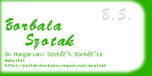 borbala szotak business card